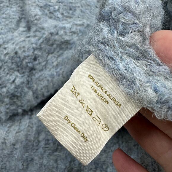 Free People Gray Turtleneck Alpaca Academia Fuzzy Pullover Knit Sweater Small - Picture 10 of 16